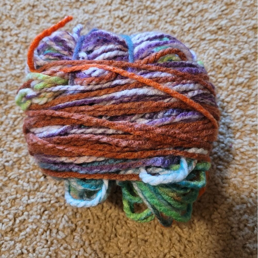 Yarn ball as seen various in color mixed colorful approximate measurement